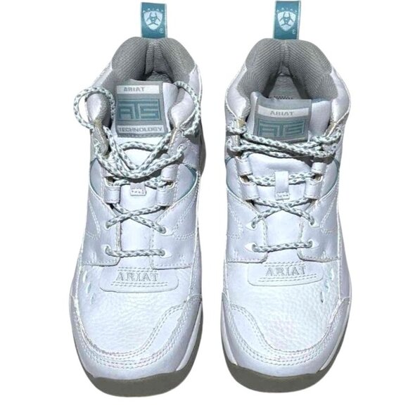 Ariat Womens Terrain Leather Multisport Boots Size 7B White & Light Blue Durable - Picture 4 of 6
